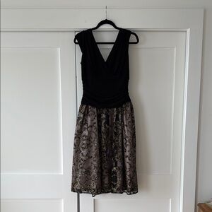 Elegant Black and Gold Evening Dress